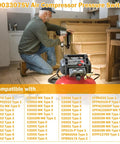 Man installing air compressor pressure switch 120 to 150 PSI 120V AC durable pressure controller for consistent cut in and out