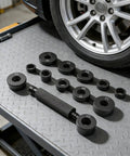 Transmission Bushing Driver Tool Kit, 13 Piece Master Set for GM 700R4, 4L60, 4L60E, 4L65E transmissions displayed on platform