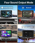 Wireless CarPlay Screen With Fast Auto Connect 7 Inch Portable Android Auto Display showing four sound output modes in car