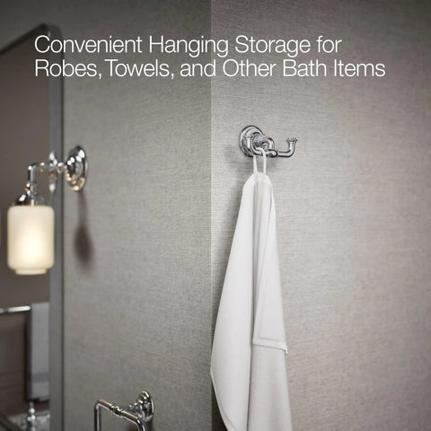 Artifacts Double Robe Hook Polished Chrome Heavy Duty Metal Bathroom Hardware With Extra Storage Corrosion And Tarnish Resistant Finish Complements Artefacts Collection Sleek Modern Look For A Neat Functional Space