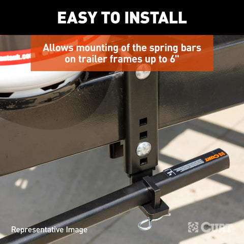 TruTrack Heavy Duty Adjustable Weight Distribution Hitch Bracket Kit for 6 Inch Trailer Frames mounted on steel frame
