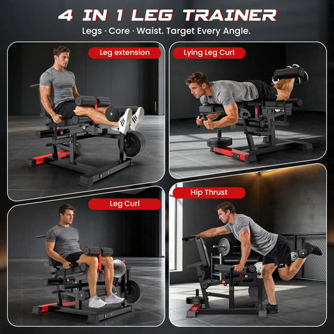 Heavy Duty Leg Extension And Curl Machine Featuring Instant Pull Pin Adjustments for seamless mode swaps in home gym setup.
