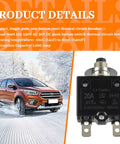 20 Amp Push Button Circuit Breaker 125 To 250V AC And 50V DC, Thermal Overload Protector, 1000 Amps Interrupt Capacity, Single Pole, Push To Reset, L1 Series, Ideal For Home And Light Commercial Panels. Black 20A breaker with metal terminals