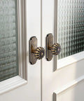 Vintage Brass Cabinet Knobs With Backplates 4 Pack For Kitchen And Dresser Cabinets, Drawer Pulls One And One Quarter Inch Diameter Handles