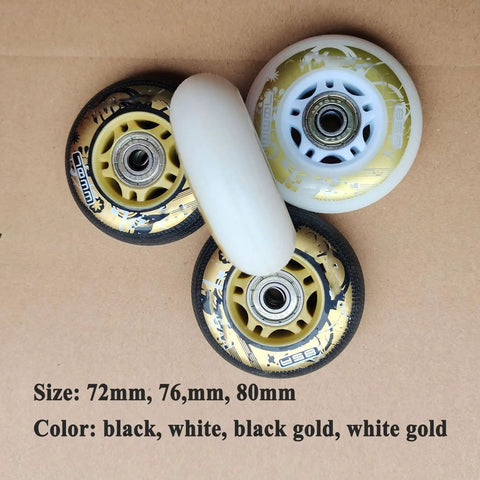 8 Pack Inline Skate Wheels Replacement With Bearings For Indoor And Outdoor Use 72Mm 76Mm 80Mm 85A Hardness Low Noise