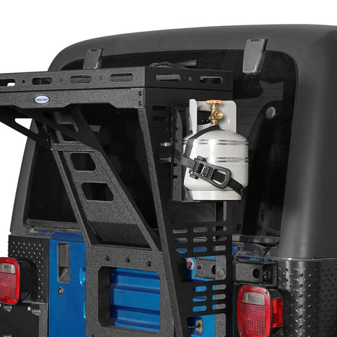 Tailgate Ready Propane Tank Mount Secures Five To Ten Pound Cylinders Grip Tight Quick Release Stainless Bracket on truck