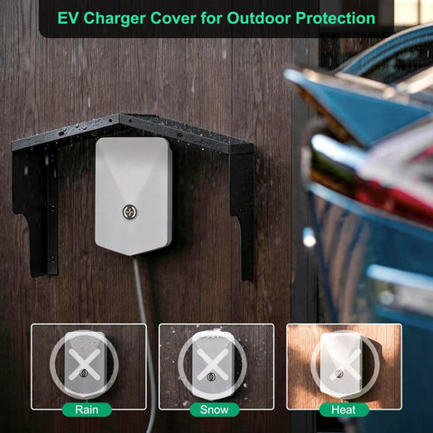 Heavy Duty Aluminum EV Charger Cover Rain Shield For Wall Mounted Electric Vehicle Stations Weatherproof Outdoor Guard in rain