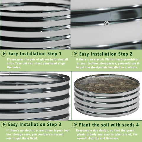 Two Pack 2x2x1 Foot Galvanized Raised Garden Bed Planter Set For Backyard Veggies And Flowers with installation steps