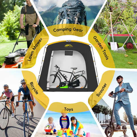 Travel Bike Storage Shed Tent With 40 Percent More Top Space Waterproof Portable Bike Shelter for bikes and outdoor gear