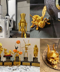 Silk Gold PLA Filament 3D printed figurines, decorations, and models made from a 1Kg spool, 1.75mm, high detail dimensional accuracy.