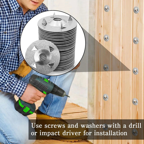 No Sweat 320 Piece Foam Board Fastener Kit shows stainless steel washers and galvanized screws for easy installation.