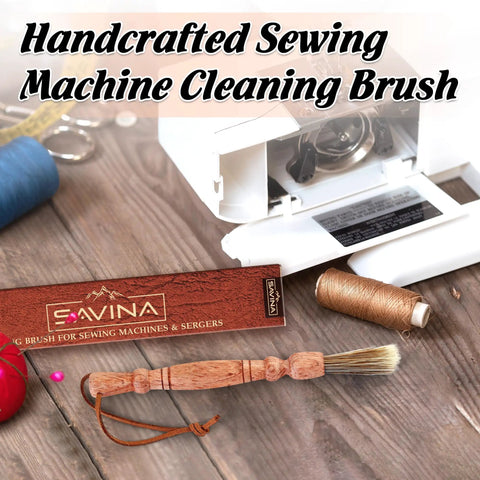 Wooden Lint Brush For Sewing Machines And Sergers With Built In Hanging Strap Cleans Fabric Fibers From Small Corners Handy Pro Grade