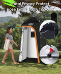 Go To Portable Shower Tent With Mesh Floor Carry Bag Easy Setup Lightweight Privacy Changing Room For Camping Hiking Fishing And Beach Trips Outdoors Now in use