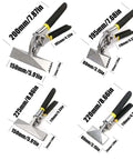 Four sizes of Heavy-Duty Metal Sheet Pliers Bending Tool with cushioned handles and straight heads for metal bending and flattening