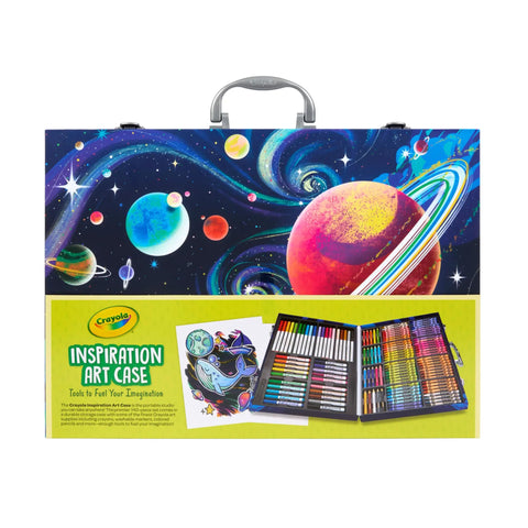 Space Theme 140 Piece Art Kit For Kids With Crayons Markers Pencils Drawing Sheets In Durable Case Totally Awesome Gift