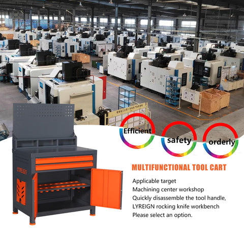 Shop Ready CNC Tool Holder Cabinet With Door, Heavy Duty Machinist Workshop Parts Chest, Knockout ABS Keeper For BT CAT HSK Capto Bits And Consumables, Built Damn Tough in a machining workshop.