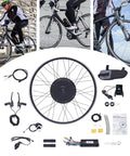 700C Front Wheel Electric Bike Conversion Kit 48V 1000W Hub Motor complete kit with digital display, throttle, and wiring.