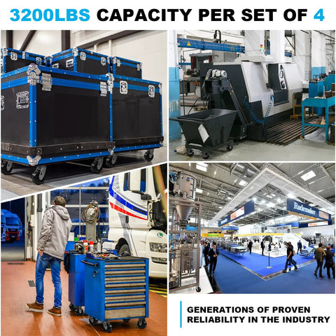 Heavy Duty Beast Mode 4X2 Industrial Casters Featuring Smooth Phenolic Wheels Nonmarking Build for heavy equipment and tool carts.