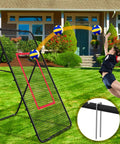 Adjustable 7x4 Ft Volleyball Rebounder Net for Backyard Training and Multi Sport Practice with angle adjustments