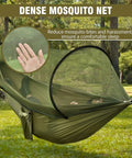 Mosquito Net Camping Hammock with Lightweight Parachute Nylon and tree straps in forest setting