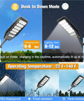 Two Pack 300W Solar Street Light Set With Motion Sensor Dusk To Dawn 15000LM All Night Ultra Bright 6500K Waterproof Outdoor