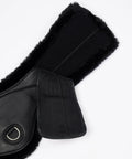 Contoured Girth With Ultra Soft Leather And Detachable Simuwool, Washable All Day Comfort Padding For Horse Skin, Cutaway Shape