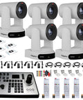Slick 4K PTZ Camera Five Pack With 30x Optical Zoom And Crisp Streaming Includes Pro Joystick Controller and accessories