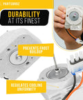 Replacement Refrigerator Evaporator Fan Motor WR60X31522 for GE and Hotpoint Refrigerators, detail view with wiring.