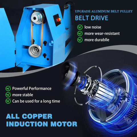 Kickstart Your Woodworking Game With This Smooth Mini Lathe Machine! Featuring 380W Power, aluminum belt drive and copper induction motor.
