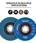 Premium Zirconia Flap Disc 4.5 Inch Diameter With 7 Eighths Inch Arbor 40 Grit Bevel Type 29 Grinding Discs Ten Pack
