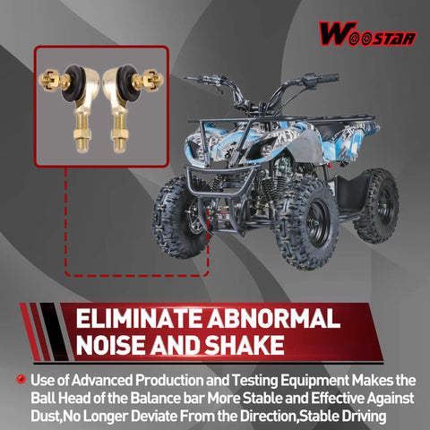 Two Hundred Forty Millimeter Tie Rod End Replacement For ATV Quad FiftyCC To Two Hundred FiftyCC TenMillimeter Thread Nine Point Four Inch Length Heavy Duty Metal Easy Install Corrosion Resistant Fits Most Four Wheelers; ATV tie rod end close-up