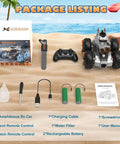 Dope Amphibious RC Car With Water Gun For Land And Water Play Waterproof Submersible Gesture Sensing Stunt Vehicle package contents
