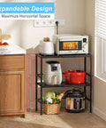 Two Tier Expandable Metal Storage Shelves Built For Tough Use With Adjustable Heights From 18.7 To 28.3 Inches Heavy Duty 150 Lbs Per Shelf Utility Rack For Kitchen Garage Laundry Bathroom Pantry And Warehouse, black kitchen rack