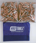 200 Pcs 1/8 Inch Cleco Sheet Metal Fasteners Set With Mesh Carry Bag Pro Grade Pliers Operated Copper Finish 0 To 1/4 Inch Grip Range Drill Size 30 Handy Quick Fixturing Kit shown with blue mesh carry bag.
