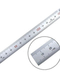 Rigid 150 Mm Machinist Ruler With Zero Glare Satin Chrome Stainless Steel Finish, Clear Mm And.5 Mm Graduations with close-up detail.