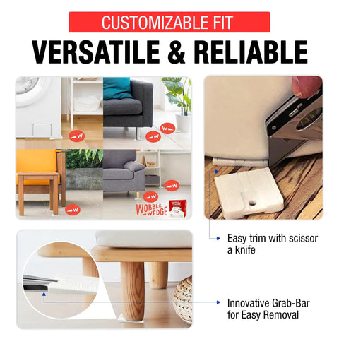 Wobble Wedge Flexible Plastic Shims 30 Pack For Home Improvement And DIY Furniture Leveling Toilet Leveler in use scenarios