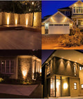 12 Pack MR16 LED Spotlight Bulbs Featuring GU5.3 Bi Pin Base 5 Watt 12 Volt Low Voltage Output 2700K cozy warm white light illuminating outdoor scenes