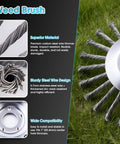 Close-up of carbon steel wire trimmer head on grass, Indestructible Steel Wire Trimmer Replacement Head For Heavy Duty Weed Eater.