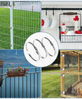 Collage showcasing 300 Pack 304 Stainless Steel Self Locking Cable Ties With 300 Lb Tensile Strength in outdoor and home use