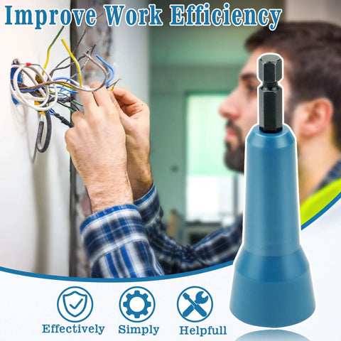 Pro Grade Wire Nut Twister Tool For Drill With One Quarter Inch Chuck Twist Wire Connector For Electricians No Fuss Nut Driver And Spin Tool Blue Finish For Quick Clean Connections