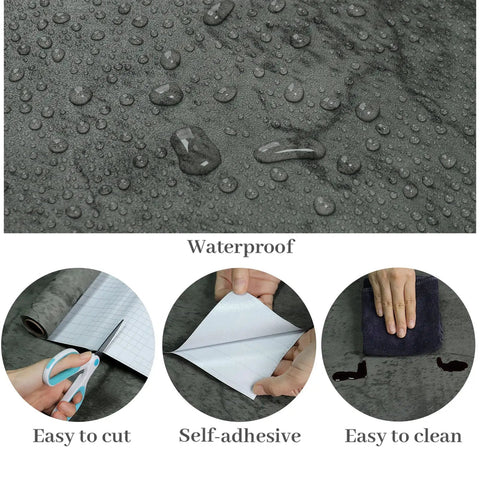 Big Roll Industrial Concrete Peel And Stick Wallpaper 32 By 354 Inches Self Adhesive Cement Look Matte Vinyl; waterproof, easy to cut and clean.