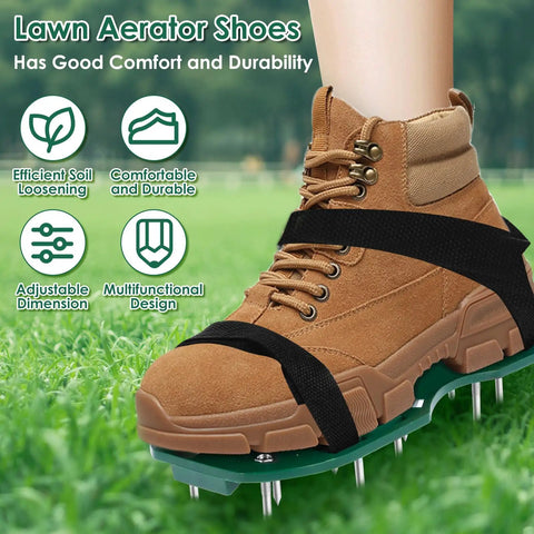 Spiked Lawn Aerator Shoes With Adjustable Straps For Easy Yard Aeration Do It Yourself Dope Garden Tool on boots in grass