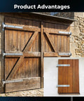 Four Pack 12 Inch Stainless Steel Strap Hinges Heavy Duty Gate Hardware For Sheds Barns And Swing Doors Silver Finish on wooden doors.