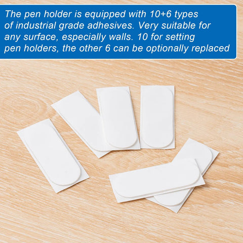 Adhesive strips for 10 Pack Adhesive Pencil Holders For Desk And Wall Silicone Flexible Pen Organizer Teacher Supplies