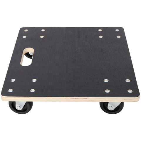 Huge 15 Inch Furniture Dollies With Heavy Duty 1320 Lb Load Capacity Moving Platform For Pianos Safes Fridges Couches And Washing Machines Set Of 2 Smooth Rolling Wood Sliders Easy Transport Black top view of dolly with swivel wheels