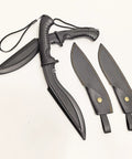 Plastic Practice Knife Set 12 Inch Polypropylene Nepalese Style Tanto Training Blades With PU Sheath Two Pack For Props And Martial Arts