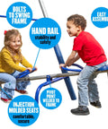 Backyard Swing Set With Seven Seats And Five Stations, Easy Assembly See Saw with Hand Rail, Non Slip Seats for Kids