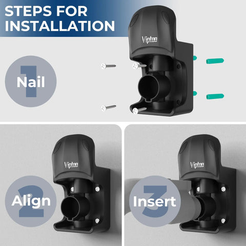 Installation steps for Badass J1772 Electric Vehicle Charger Holder Wall Mount with adjustable design and heavy-duty material.