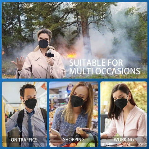All Day Safe Kn95 Face Mask Pack Of 50 Individually Wrapped 5 Ply Breathable Filter Mask With 95 Percent Filtration multi-use settings