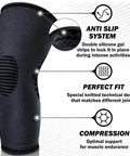 Knee Compression Sleeve Pair For Pain Relief And All Day Support Perfect For Running Basketball Volleyball Weightlifting Gym